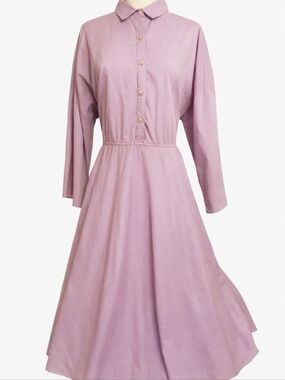 Vintage American Shirt Dress Pink Longsleeve Dress- size 15/16